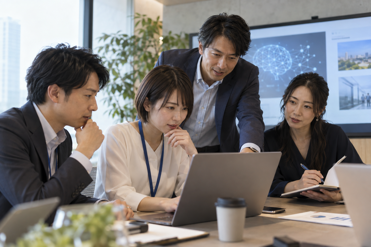 AI活用について話し合う企業チーム